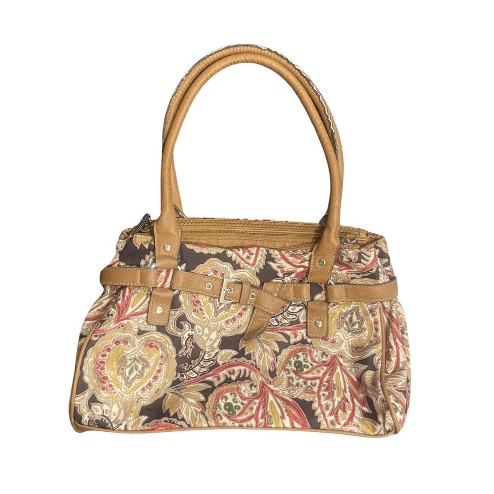 Croft & Barrow Paisley Tapestry Shoulder Bag Faux Leather Tim Western Boho Chic